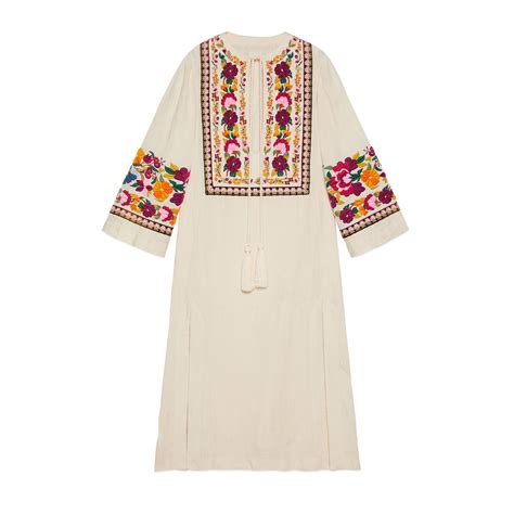 gucci floral embroidery kaftan|gucci tunic.